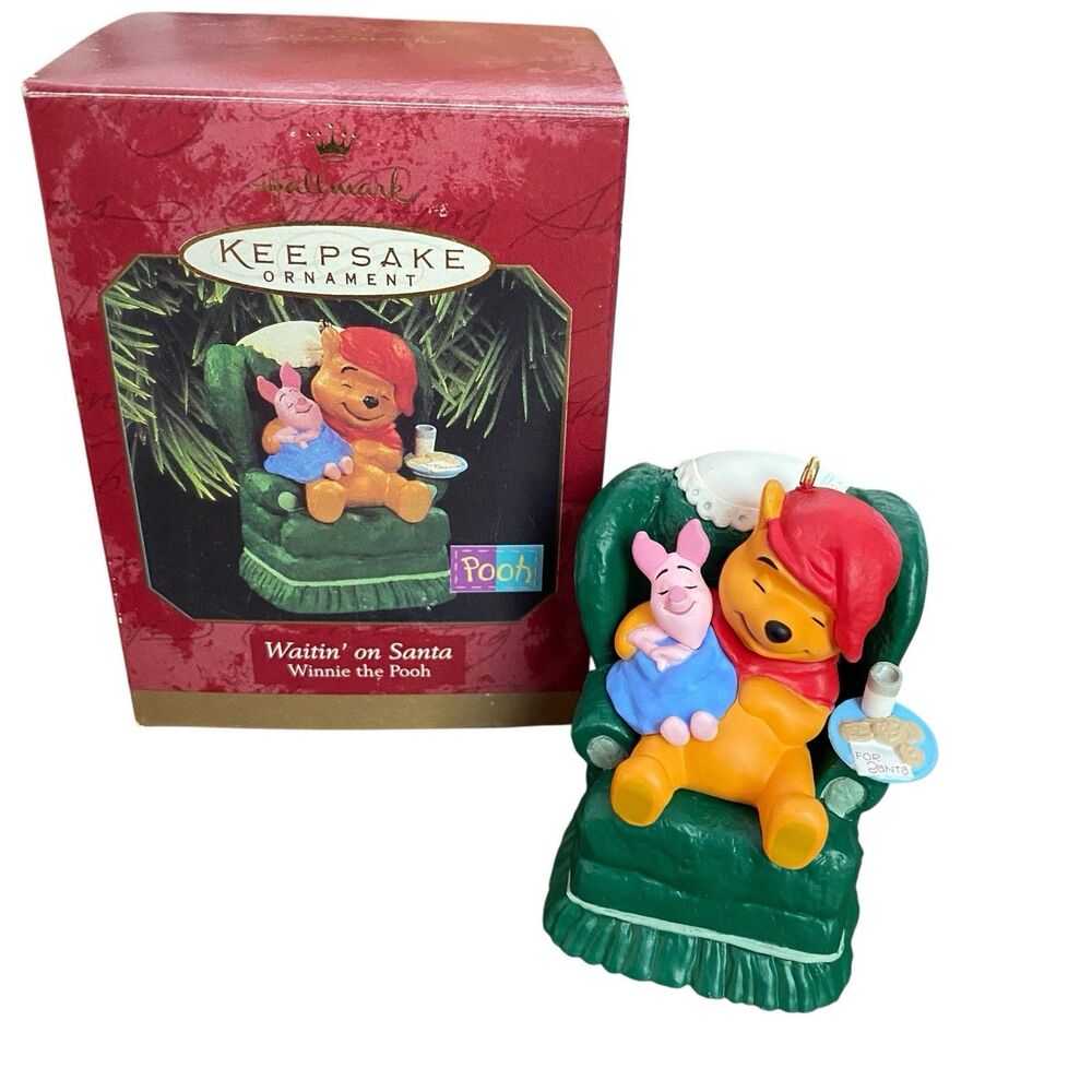 Vtg Hallmark Waitin' On Santa 'Winnie The Pooh Christmas Ornament Disney 1997